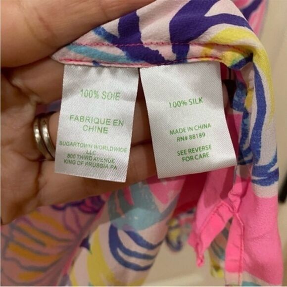 Lilly Pulitzer Silk Pullover Blouse Size XS - Picture 5 of 7